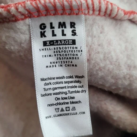 GLMR KLLS XL Red & Gray Zip-Up Hoodie With Pockets - Picture 5 of 6